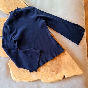 Banana Republic Navy Mock Neck Sweater with Flare Sleeves